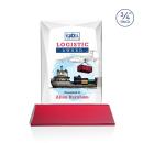Messina on Newhaven Full Color Red Rectangle Crystal Award