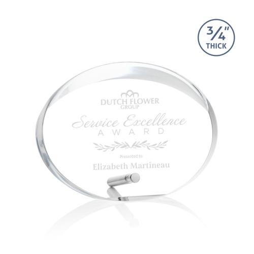 Corporate Awards - Mosaic Oval Silver Circle Acrylic Award