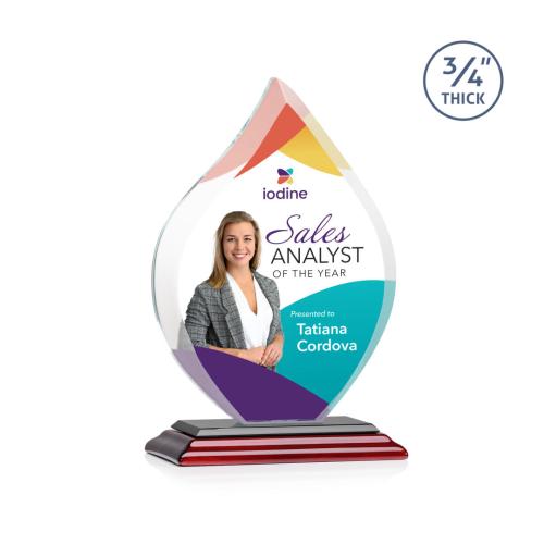 Corporate Awards - Worthington Full Color Albion Flame Crystal Award