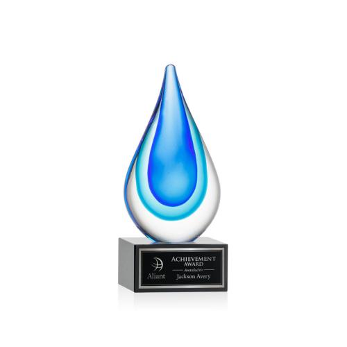 Corporate Awards - Glass Awards - Art Glass Awards - Marseille on Hancock Base - Black