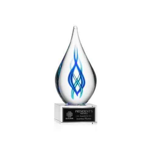 Corporate Awards - Glass Awards - Art Glass Awards - Warrington on Hancock Base - Clear