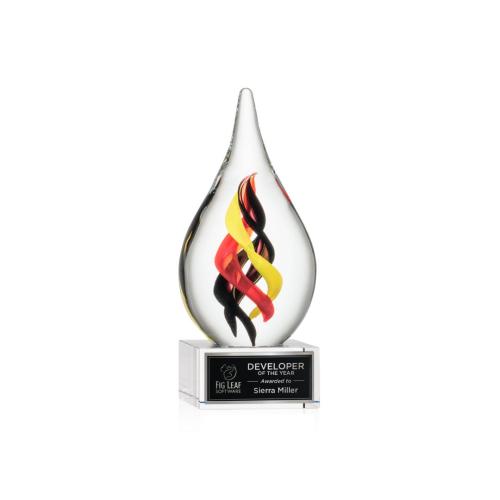 Corporate Awards - Glass Awards - Art Glass Awards - Nottingham on Hancock Base - Clear