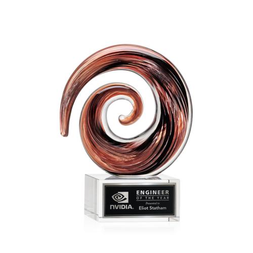 Corporate Awards - Glass Awards - Art Glass Awards - Brighton Clear on Hancock Circle Glass Award