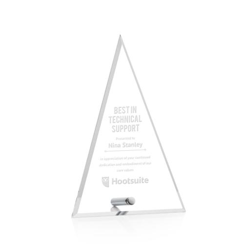 Corporate Awards - Budget Awards & Trophies - Polaris Tower Silver Obelisk Acrylic Award