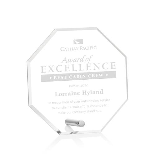 Corporate Awards - Polaris Octagon Silver Acrylic Award
