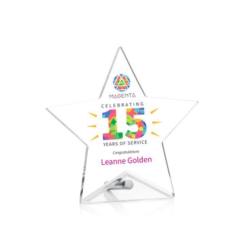 Corporate Awards - Polaris Full Color Silver Star Acrylic Award