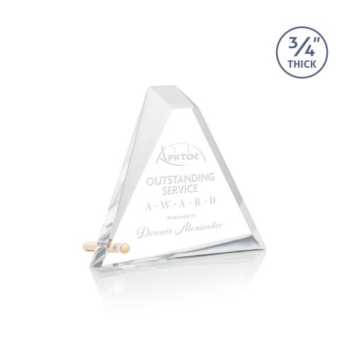 Corporate Awards - Mosaic Triangle Gold Pyramid Acrylic Award