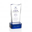 Violetta Full Color Blue on Base Arch & Crescent Crystal Award