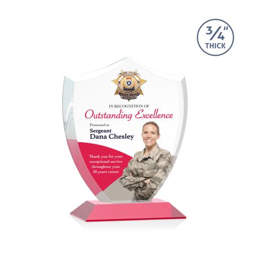 Corporate Awards - Scudo Shield Full Color Red Abstract / Misc Crystal Award