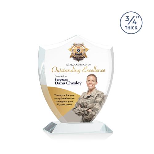 Corporate Awards - Scudo Shield Full Color Clear Abstract / Misc Crystal Award