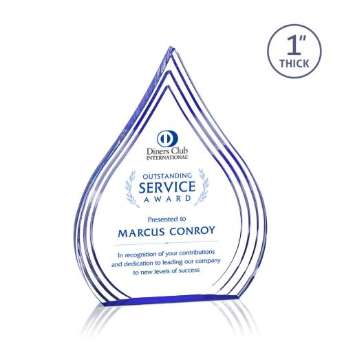 Corporate Awards - Budget Awards & Trophies - Dover Full Color Blue Acrylic Award