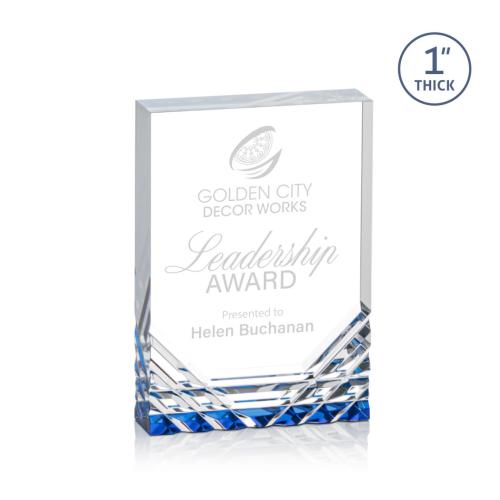 Corporate Awards - Budget Awards & Trophies - Elektra Blue Rectangle Acrylic Award