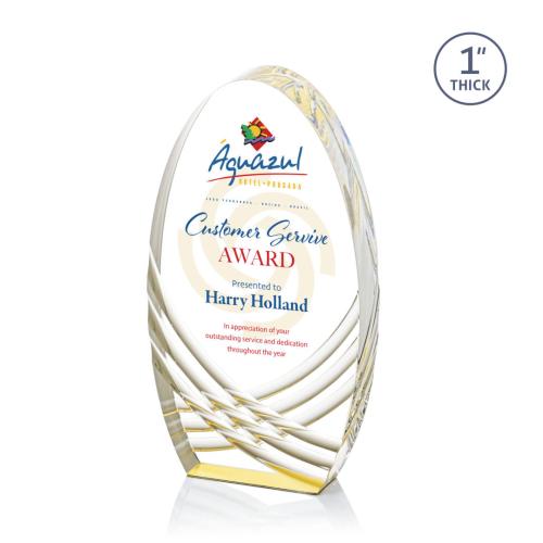 Corporate Awards - Westbury Full Color Gold Circle Acrylic Award
