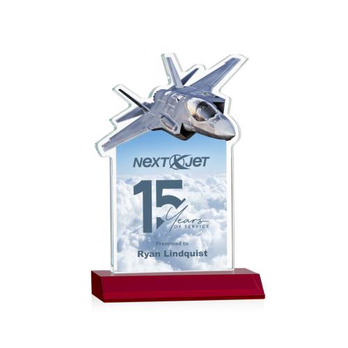 Corporate Awards - Top Gun Full Color Red Abstract / Misc Crystal Award
