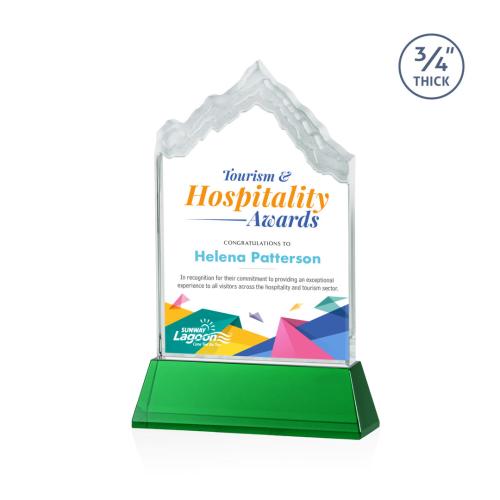 Corporate Awards - McKinley Full Color Green on Newhaven Peak Crystal Award