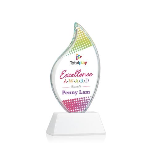 Corporate Awards - Odessy Vividprint™ White on Newhaven Flame Crystal Award