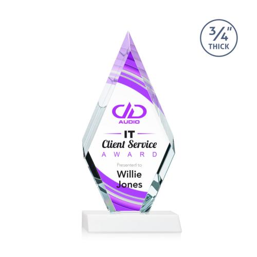 Corporate Awards - Richmond Full Color White Diamond Crystal Award