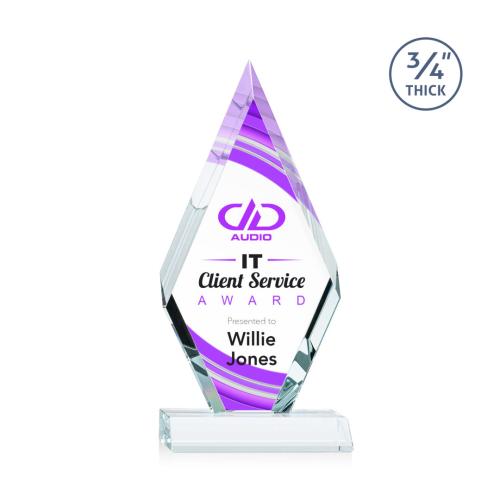 Corporate Awards - Richmond Full Color Clear Diamond Crystal Award