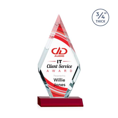 Corporate Awards - Richmond Full Color Red Diamond Crystal Award