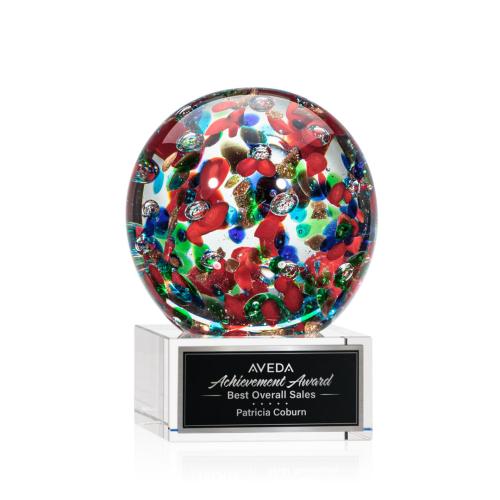 Corporate Awards - Fantasia Clear on Hancock Base Spheres Glass Award
