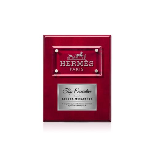 Corporate Awards - Award Plaques - Gossamer Plaque - Rosewood/Silver
