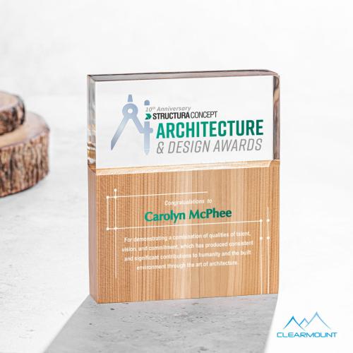 Corporate Awards - Arbuste Full Color Rectangle Wood Award