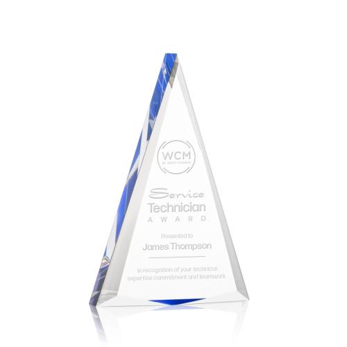 Corporate Awards - Shrewsbury Blue Pyramid Acrylic Award