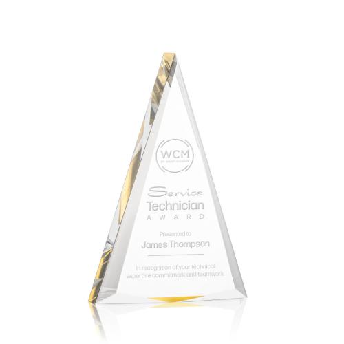 Corporate Awards - Shrewsbury Gold Pyramid Acrylic Award