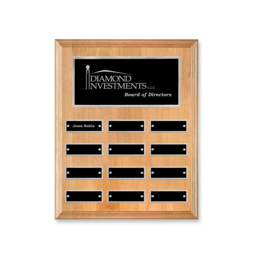 Corporate Awards - Award Plaques - Perpetual Plaques - Erindate (Vert) Perpetual Plaque - Red Alder/Silver