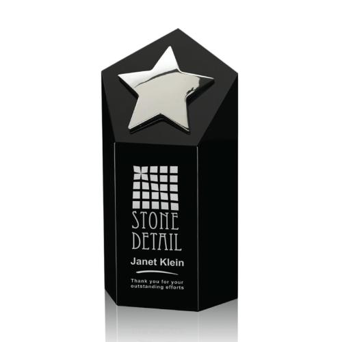 Corporate Awards - Dorchester Black/Silver Star Crystal Award