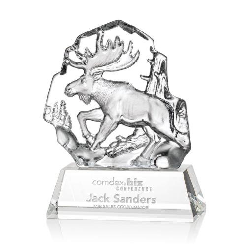 Corporate Awards - Ottavia Moose Animals Crystal Award