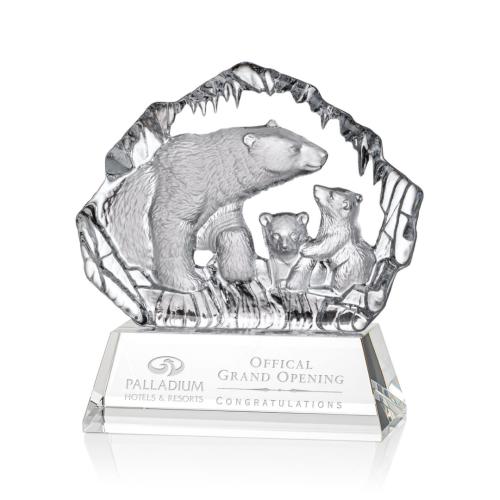 Corporate Awards - Ottavia Polar Bears Animals Crystal Award