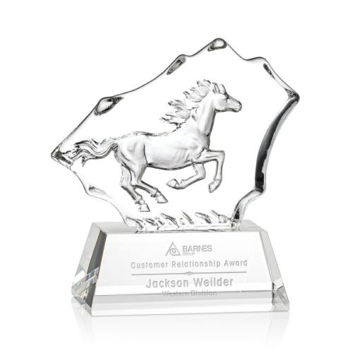 Corporate Awards - Crystal Awards - Ottavia Horse Animals Crystal Award