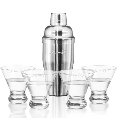 Corporate Recognition Gifts - Etched Barware - Connoisseur Shaker & Brisbane Set