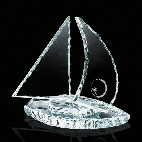 Corporate Awards - Employee Awards - Employee of the Month Awards - Chippedboat Sail Glass Award