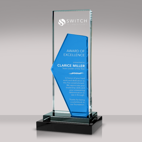 Corporate Awards - Crystal Awards - Colored Crystal - Intrepid Crystal Award