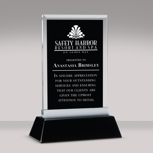 Corporate Awards - Glass Awards - Colored Glass Awards - Ebony Tower Glass Award