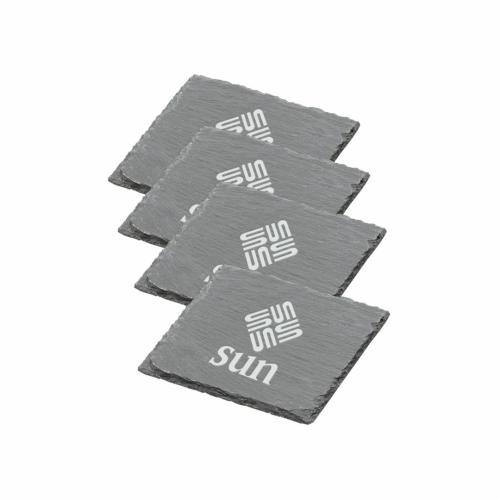 Corporate Recognition Gifts - Desk Accessories - Hemingway Slate Coaster Set - 4pc
