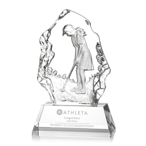 Corporate Awards - Sports Awards - Golf Awards - Nomad Female Golfer People Crystal Award