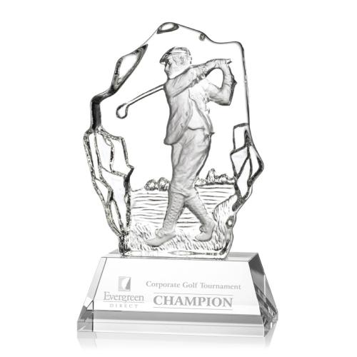 Corporate Awards - Sports Awards - Golf Awards - Nomad Male Golfer People Crystal Award