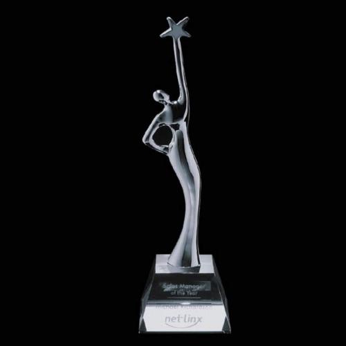 Corporate Awards - Crystal Awards - Star Goddess People Metal Award