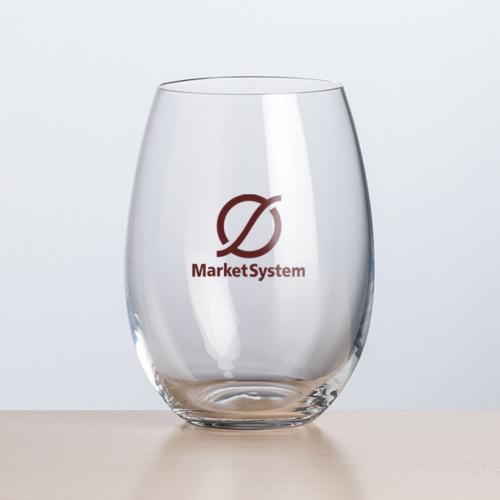 Corporate Recognition Gifts - Etched Barware - Wine Glasses - Carlita Stemless Wine - Imprinted