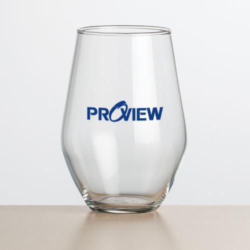 Corporate Recognition Gifts - Etched Barware - Wine Glasses - Vale Stemless Wine - Imprinted