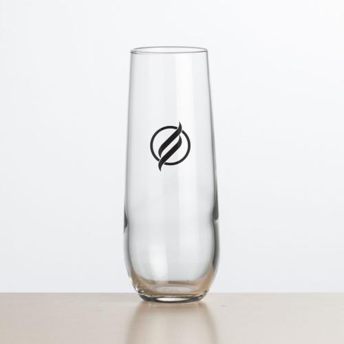 Corporate Recognition Gifts - Etched Barware - Ossington Stemless Flute - Imprinted