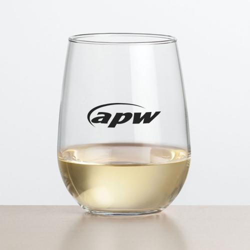 Corporate Recognition Gifts - Etched Barware - Wine Glasses - Ossington Stemless Wine - Imprinted