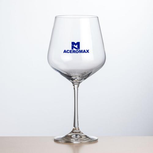 Corporate Recognition Gifts - Etched Barware - Wine Glasses - Breckland Burgundy Wine - Imprinted