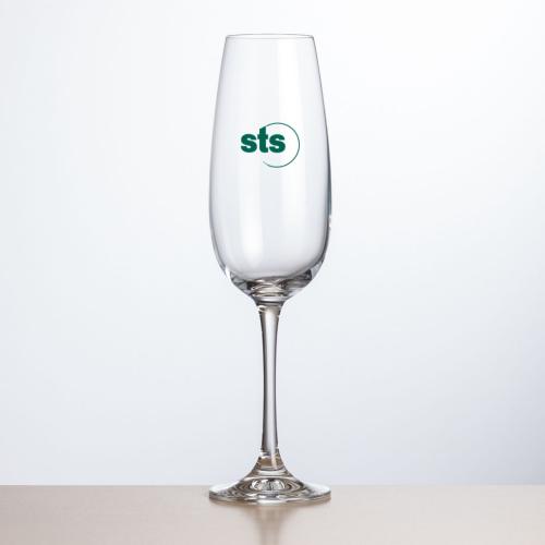 Corporate Recognition Gifts - Etched Barware - Danforth Flute - Imprinted