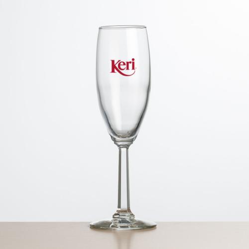 Corporate Recognition Gifts - Etched Barware - Fairview Flute - Imprinted