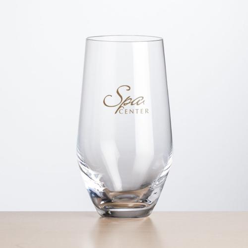 Corporate Gifts, Recognition Gifts and Desk Accessories - Etched Barware - Reina Stemless Flute - Imprinted