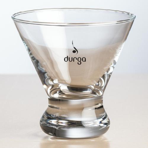 Corporate Recognition Gifts - Etched Barware - Brisbane Stemless Martini - Imprinted